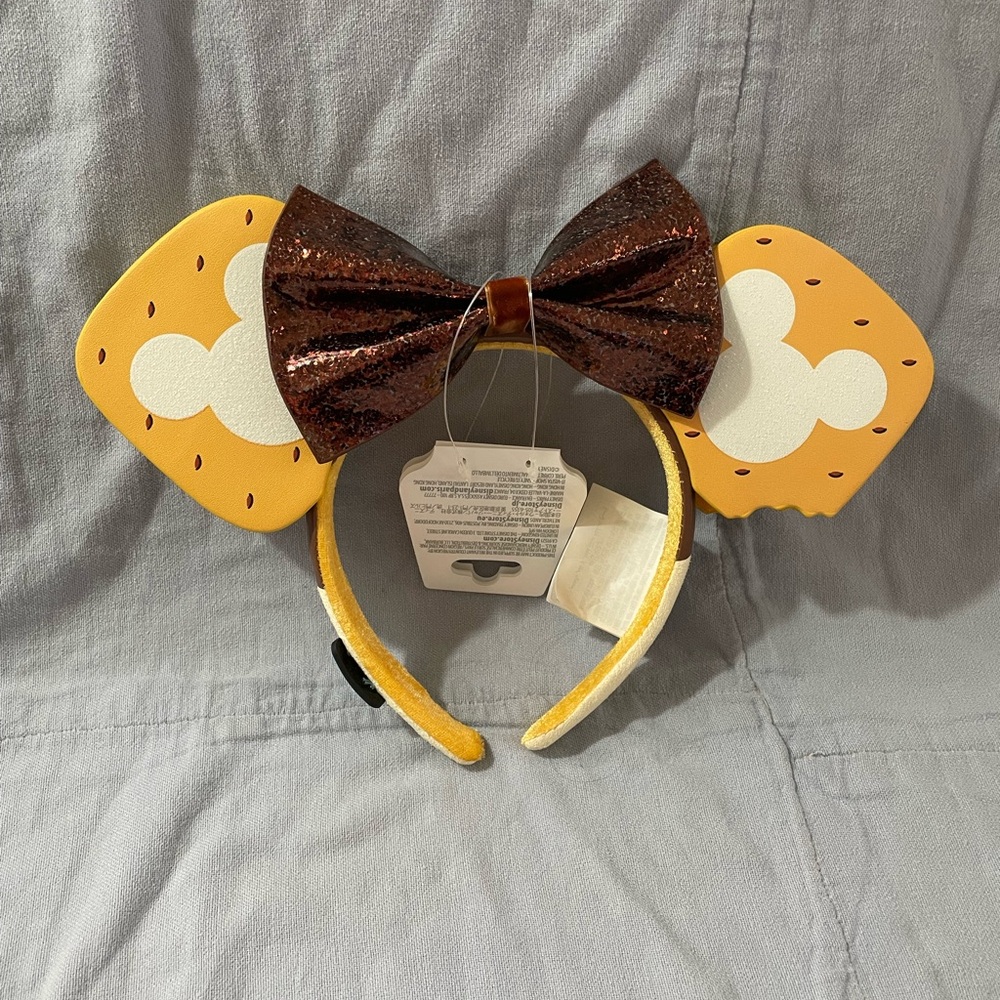 NEW Walt Disney Parks Eats‎ Collection S’mores Minnie Ears Headband Brown Bow
